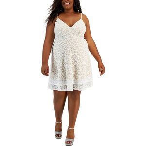 Emerald Sundae Womens White Lace Knee-Length Cocktail And Party Dress NWT